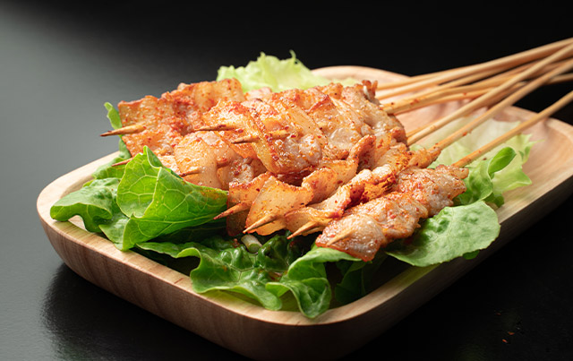 碳烤五花肉串